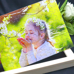 Personalisierbares DIY Holz Puzzle mit Foto – Bild im Rahmen oder Flasche – Persönliches Geschenk für Familie, Freunde & Partner