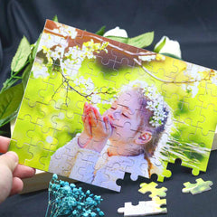 Personalisierbares DIY Holz Puzzle mit Foto – Bild im Rahmen oder Flasche – Persönliches Geschenk für Familie, Freunde & Partner