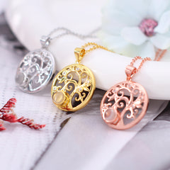 Personalisierte Foto Projektion Kette - Lebensbaum Amulett mit Foto Drin