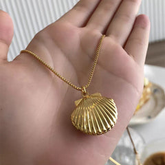 Personalisierte Foto Medaillon Kette mit Bilder – 3D Muschel Anhänger, Kreative Gedenk Geschenke für Sie