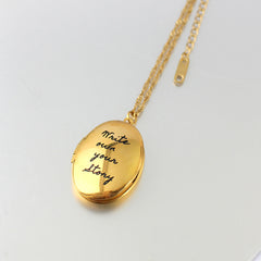 Personalisierte 925 Silber  Foto Medaillon Ovaler Kette – Mit Foto & Text, Klassischer Gedenkschmuck Geschenk für Männer & Frauen