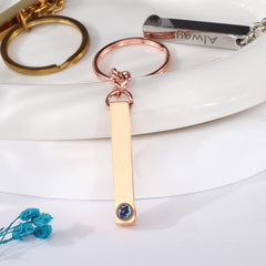 Personalisierte Foto Projektions Schlüsselanhänger – Bar Anhänger mit Bild und Worten