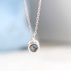 Runde Tropfen Mehrteiliger Projektionskette mit Bild im Stein,1-3 Fotos Gravur,Personalisierte Fotogeschenke für Sie