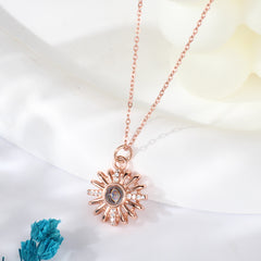 Personalisierte Kette mit Bild – Sonne und Sonnenblume für Sie