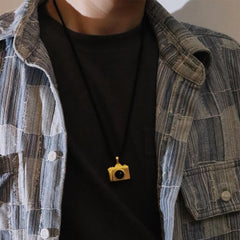 925 Silber Personalisierte Foto Medaillon Kette mit Bilder & Text– 3D Kamera Anhänger mit Onyx,Erinnerungs Geschenk für Männer Frauen Partner