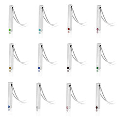 Personalisierte 3D Bar Kette mit Geburtsstein & Gravur - Geschenke zum Muttertag, Vatertag, Geburtstag, Jahrestag für Sie & Ihn