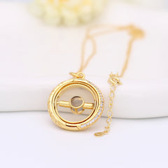 925 Silber Individuelle Kette mit Bild - Dekorative Kunststil Astronomische Kugel Anhänger mit Foto, Perfektes Geschenk für Männer und Frauen