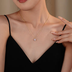 Hochwertige 925 Silber kette vergoldet mit 18K – Herz Anhänger mit Geburtsstein, Modisches und elegantes Schmuckgeschenk