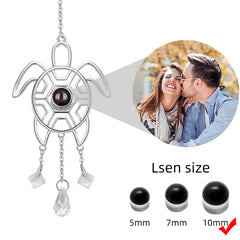 Foto-Projektions-Schildkröte Anhänger – Personalisierter Kristallanhänger mit Bild, Dekoration & Erinnerungsgeschenk