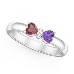 Personalisierter 925 Silber Geburtsstein Herz Schmetterling Ring – Namensgravur & Innengravur, perfekte Geschenk für sie, um Liebe auszudrücken