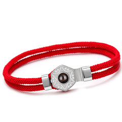 Personalisierte Projektions Armbänder mit Bild im Stein für Paare-Sechszackiger Sternanhänger