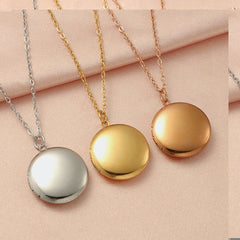 Personalisierte 925 Silber  Foto Medaillon Runder Kette – Mit Foto & Text,  Einfacher Erinnerungs Geschenk für Männer & Frauen