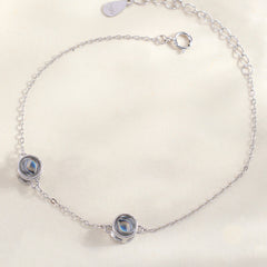 Personalisiertes Fotoprojektion Armband mit Bild im Stein – 925 Silber, 1–3 Bilder, Gravur & Geschenkverpackung