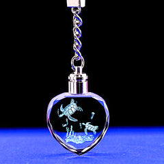 Personalisierte Kristall Schlüsselanhänger - Herz Anhänger mit Gravur 2D/3D-Skizzenfoto,Erinnerungs Geschenk für Frauen