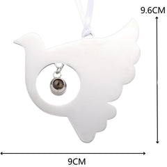 Personalisierter Foto-Projektionsanhänger mit Gravur – Weihnachtsdeko & Geschenk mit Herz, Kreuz, Engel, Stern oder Schneeflocke