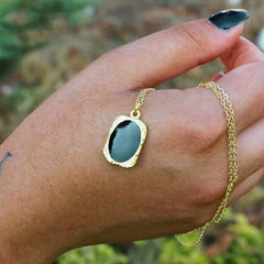 Personalisierte Oval Zauberspiegel Hitzeaktivierbare Magische Foto Halskette mit verstecktem Bild - sichtbar durch Wärme