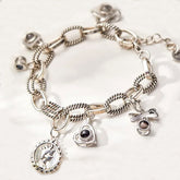 Personalisierbares DIY Armband mit Foto Projektion – Bild im Stein, Grobe Gliederkette mit 1–6 Fotos, Geschenk für Damen & Herren