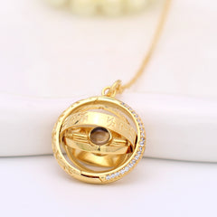 925 Silber Individuelle Kette mit Bild - Dekorative Kunststil Astronomische Kugel Anhänger mit Foto, Perfektes Geschenk für Männer und Frauen