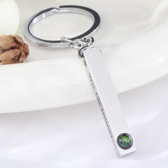 Personalisierte Foto Projektions Schlüsselanhänger – Bar Anhänger mit Bild und Worten