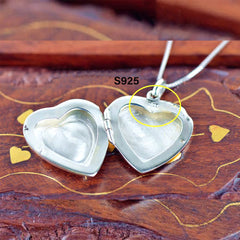 Personalisierte 925 Silber Foto Medaillon Kette – Herz im Herz Anhänger, Platz für 4 Fotos, Perfektes Geschenk für die Liebe