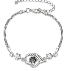 Foto Projektion Armband mit Bild im Stein - Überlappte Herzen