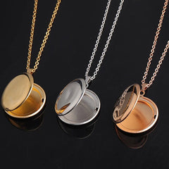 Personalisierte 925 Silber  Foto Medaillon Runder Kette – Mit Foto & Text,  Einfacher Erinnerungs Geschenk für Männer & Frauen