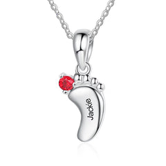 Personalisierte Namenskette mit Geburtsstein – Unendlichkeitsblume Füße,Kreative Geschenke für Mama und Oma