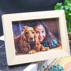 Personalisierbares DIY Holz Puzzle mit Foto – Bild im Rahmen oder Flasche – Persönliches Geschenk für Familie, Freunde & Partner