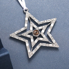 Personalisierter Foto-Projektionsanhänger mit Gravur – Weihnachtsdeko & Geschenk mit Herz, Kreuz, Engel, Stern oder Schneeflocke