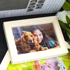 Personalisierbares DIY Holz Puzzle mit Foto – Bild im Rahmen oder Flasche – Persönliches Geschenk für Familie, Freunde & Partner