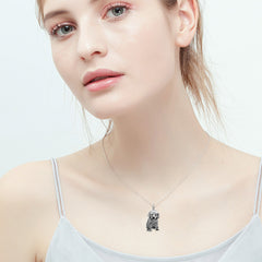 925 Sterling Silber Personalisierte Skizzen-Halskette – Gravur von Haustier, Person oder Symbol, mit Text & Geschenkbox