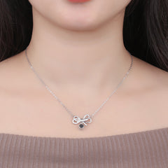 925 Silber 3D Schleifen Projektion Kette mit bild im Stein - Personalisiertes Geschenk für Sie