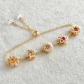 Personalisiertes Drehbares Geburtsblumen Armband mit Geburtssteinen – 1–9 Blumen wählbar, spielbarer Schmuck Geschenk für Sie