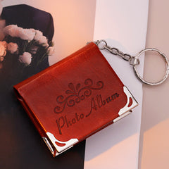 Personalisierter Foto Leder Schlüsselanhänger mit 10 Bilder, Mini Retro Buchalbum, Farb Fotoalbum,Kreatives Erinnerungs Geschenk