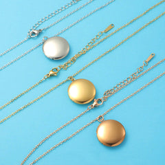 Personalisierte 925 Silber  Foto Medaillon Runder Kette – Mit Foto & Text,  Einfacher Erinnerungs Geschenk für Männer & Frauen