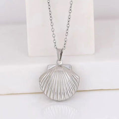 Personalisierte Foto Medaillon Kette mit Bilder – 3D Muschel Anhänger, Kreative Gedenk Geschenke für Sie