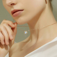 925 Silberkette vergoldet mit 18K – Hexagramm mit Runder Geburtsstein & Herz – Eleganter Schmuck für jeden Anlass