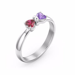 Personalisierter 925 Silber Geburtsstein Herz Schmetterling Ring – Namensgravur & Innengravur, perfekte Geschenk für sie, um Liebe auszudrücken