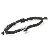 Personalisierbares Herz Foto Armband mit Bild - Handgemachtes  Verstellbares Geflochtenes Seil