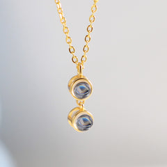 Runde Tropfen Mehrteiliger Projektionskette mit Bild im Stein,1-3 Fotos Gravur,Personalisierte Fotogeschenke für Sie