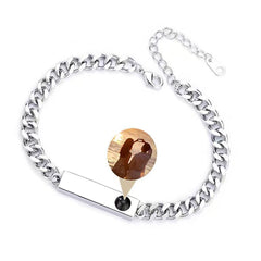 Personalisierte Fotoprojektions Armband mit Bild drin – Bar Gravurplatte,Erinnerungsgeschenke für Männer