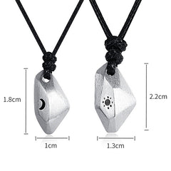 999 Feinsilber Wunschstein Kette – Individueller Anhänger mit Gravur von Sonne und Mond, Liebes oder Familien Geschenk für Männer und Frauen