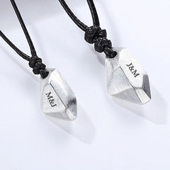 999 Feinsilber Wunschstein Kette – Individueller Anhänger mit Gravur von Sonne und Mond, Liebes oder Familien Geschenk für Männer und Frauen