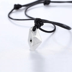 999 Feinsilber Wunschstein Kette – Individueller Anhänger mit Gravur von Sonne und Mond, Liebes oder Familien Geschenk für Männer und Frauen