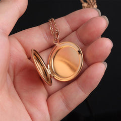 Schlichte Polierter Runde Medaillon Halskette mit Foto – individuelle 2 Bilder & Wort,Unisex-Erinnerungsgeschenk für Ihn und Sie