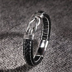 Infinity Armand Flechtleder mit Gravur & Magnetverschluss - Unendliche Liebe am Handgelenk, Personalisierte Geschenk für Sie Ihn