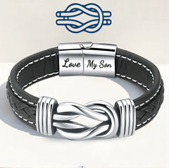 Infinity Armand Flechtleder mit Gravur & Magnetverschluss - Unendliche Liebe am Handgelenk, Personalisierte Geschenk für Sie Ihn