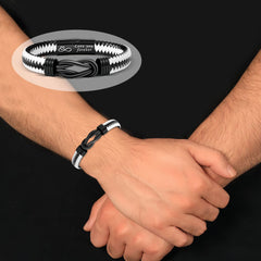 Personalisierbares Herren Armband – Geflochtenes Leder mit Gravur