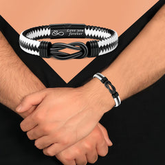 Personalisierbares Herren Armband – Geflochtenes Leder mit Gravur