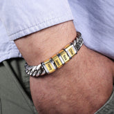 Herren Grobes Edelstahlarmband mit Gravur (1–8 Namen) – Personalisiertes Geschenk für Männer